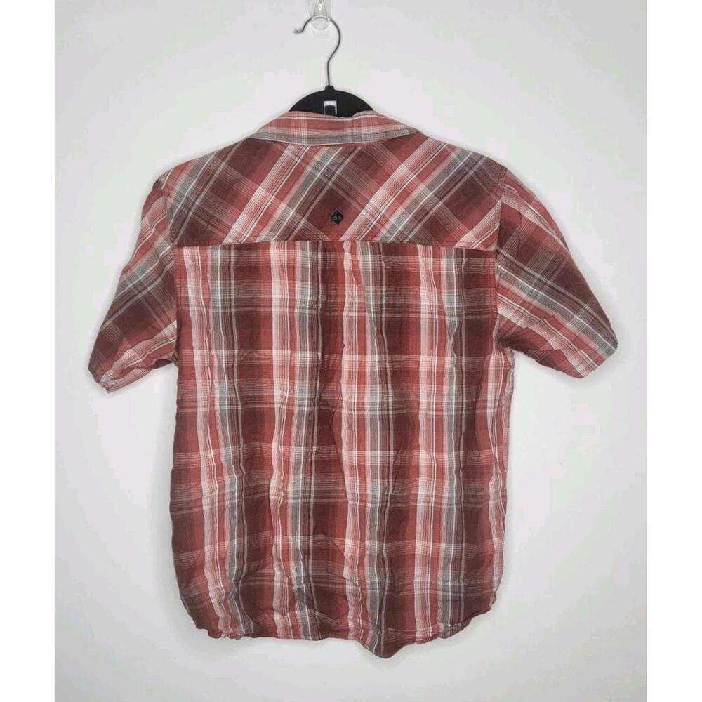 Prana Men Plaid Button Down Short Sleeve Shirt Size M Academia Casual - Picture 5 of 5